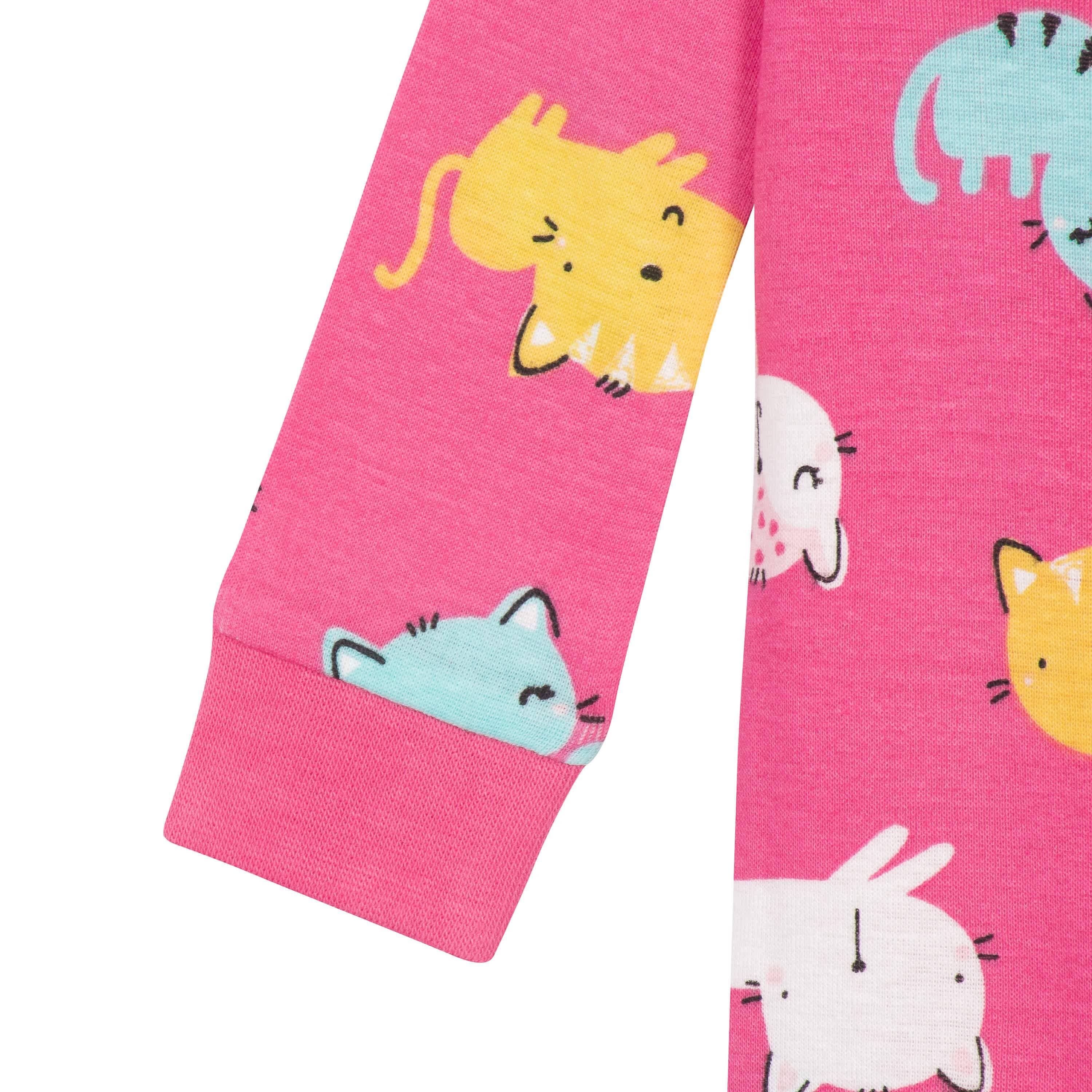 4-Pack Baby & Toddler Girls Unicorns & Cats Snug Fit Footed Cotton Pajamas-Gerber Childrenswear
