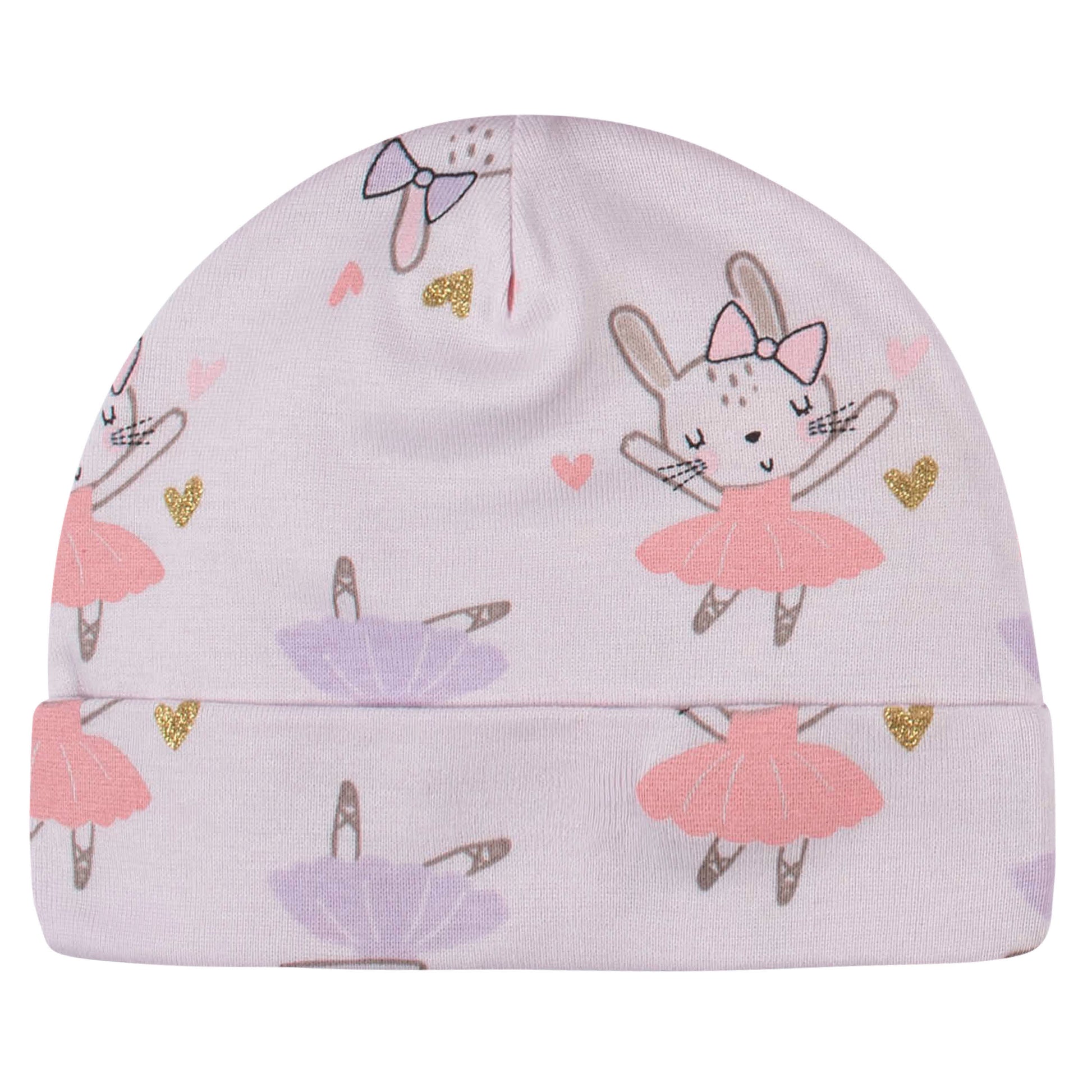 8-Piece Baby Girls Bunny Caps & Mittens Set-Gerber Childrenswear