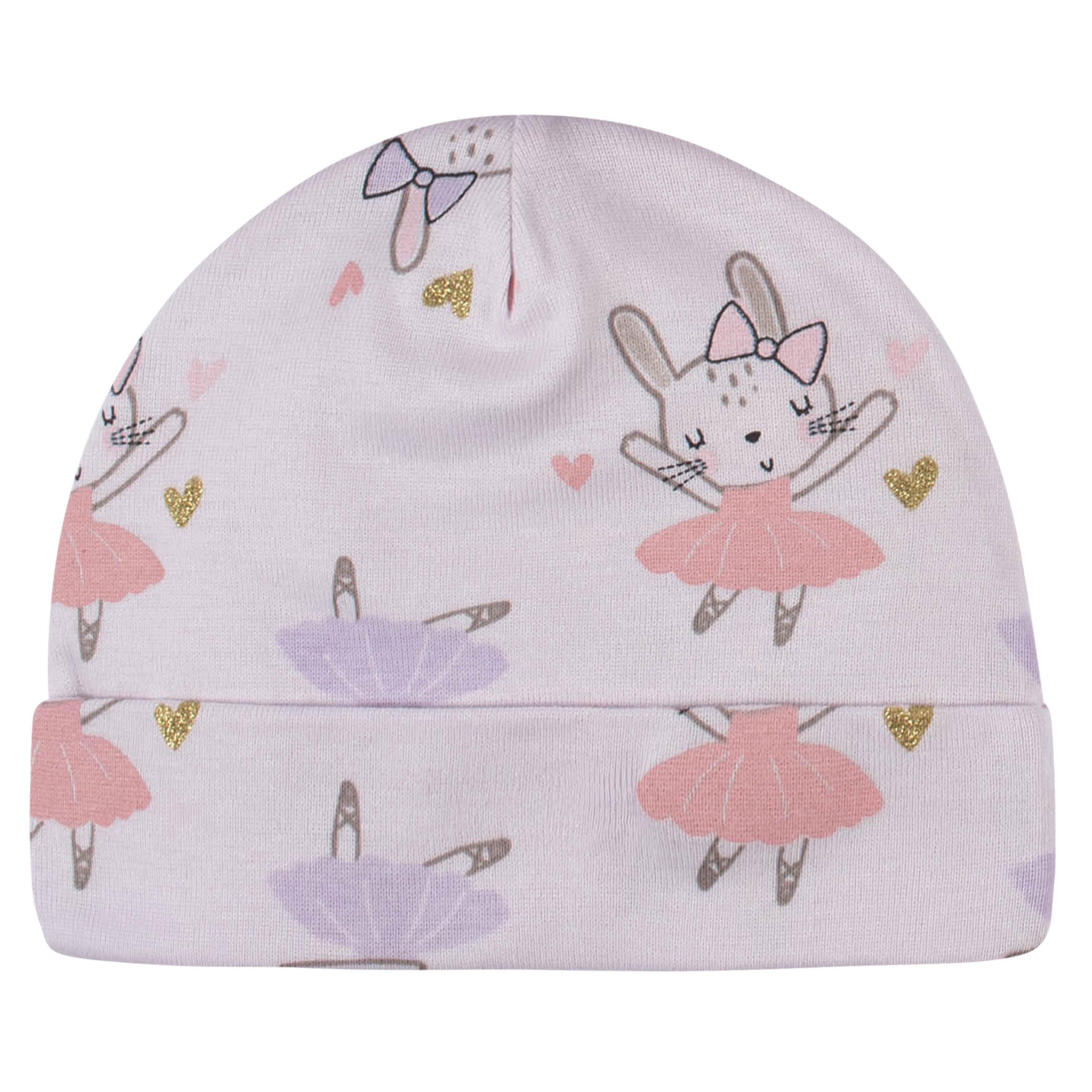 8-Piece Baby Girls Bunny Caps & Mittens Set-Gerber Childrenswear
