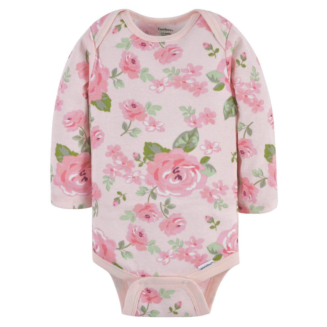 6-Pack Baby Girls Floral & Fox Long Sleeve Onesies® Bodysuits