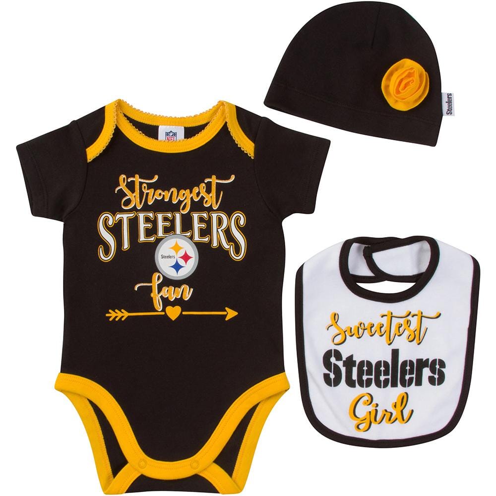 Pittsburgh Steelers Baby Girl 3 Piece Set-Gerber Childrenswear