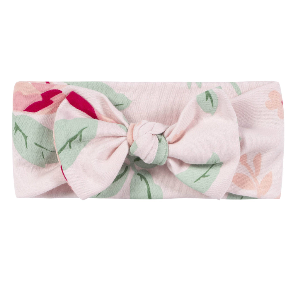 2-Piece Baby Girls Pink Garden Coverall & Headband Set-Gerber Childrenswear