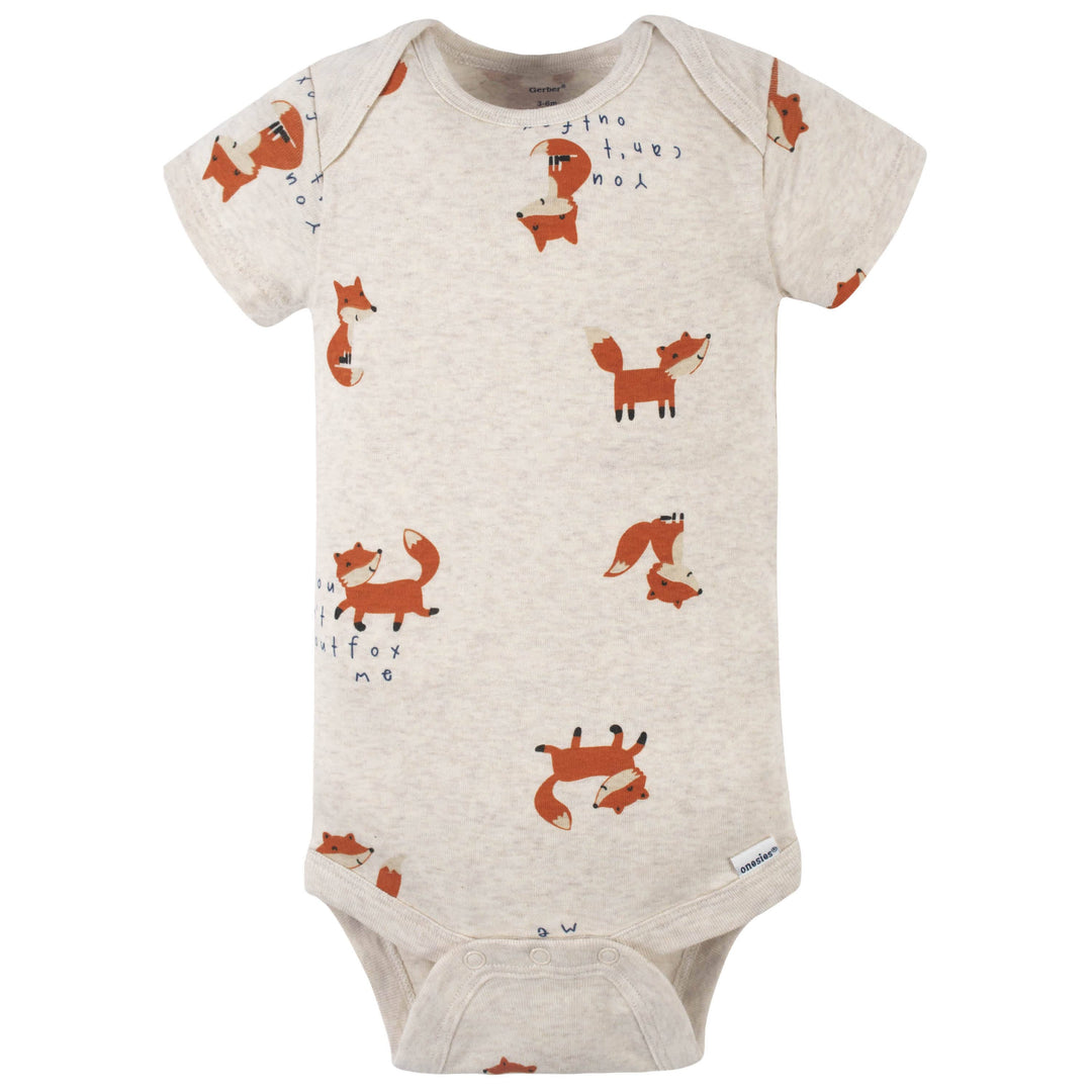 4-Pack Baby Boys Fox Short Sleeve Onesies® Bodysuits-Gerber Childrenswear
