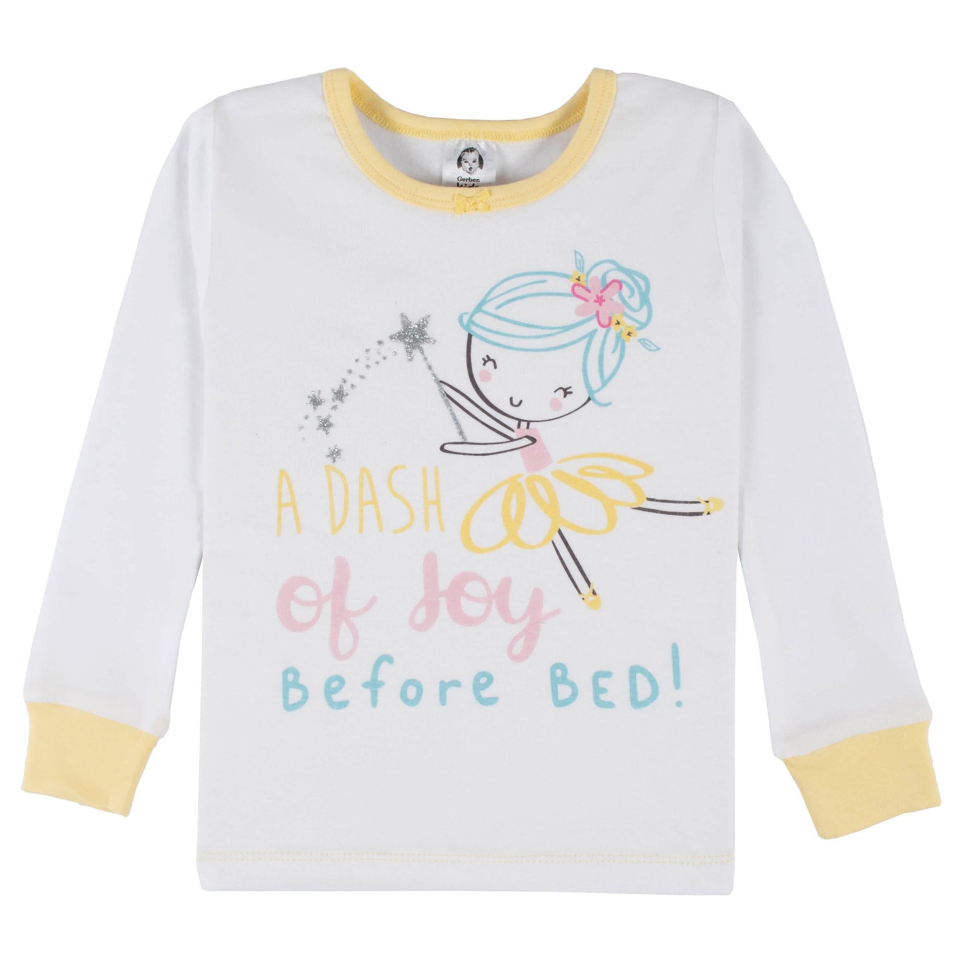 4-Piece Infant & Toddler Girls Yellow Garden Snug Fit Cotton Pajamas