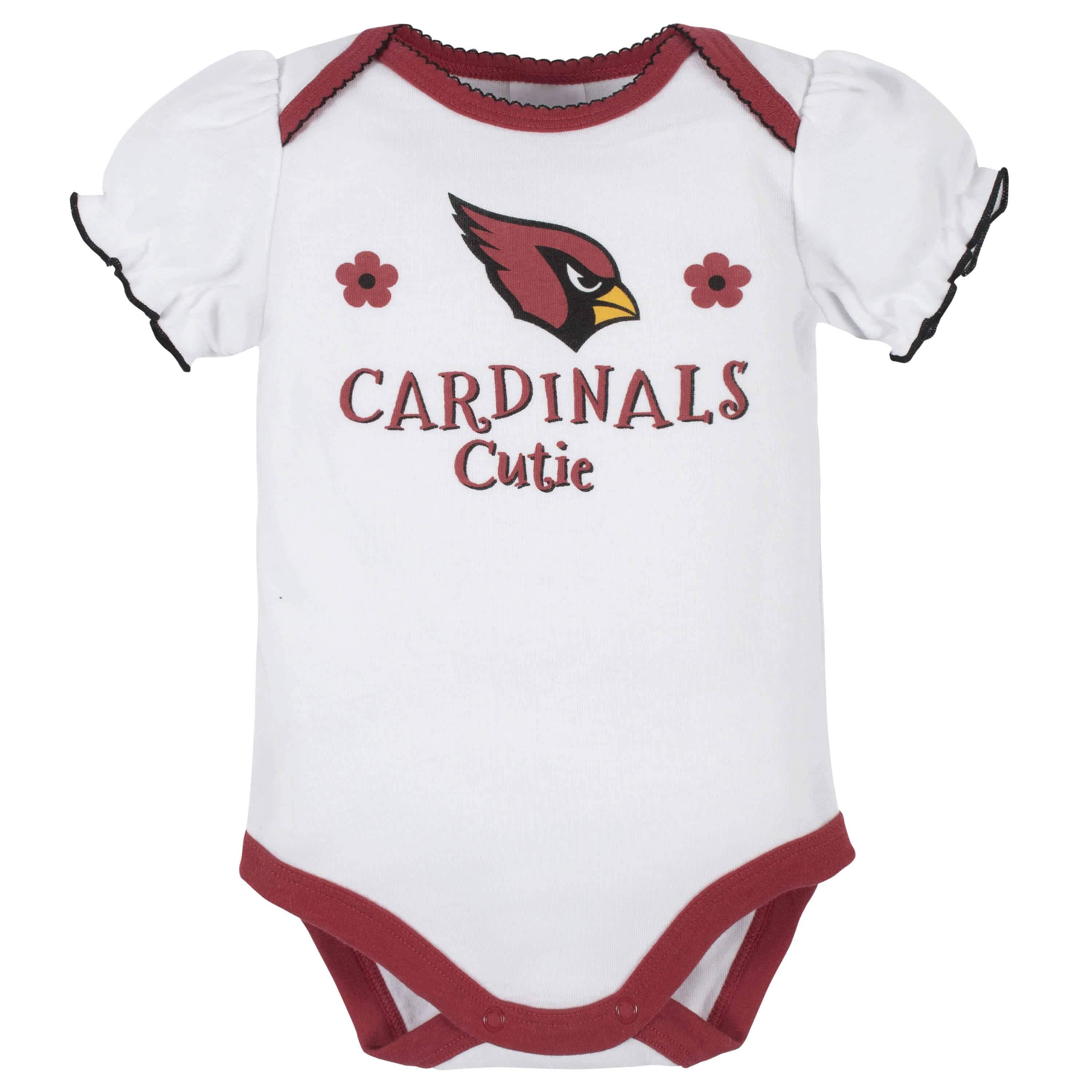Arizona Cardinals Baby Girls Short Sleeve Bodysuits-Gerber Childrenswear
