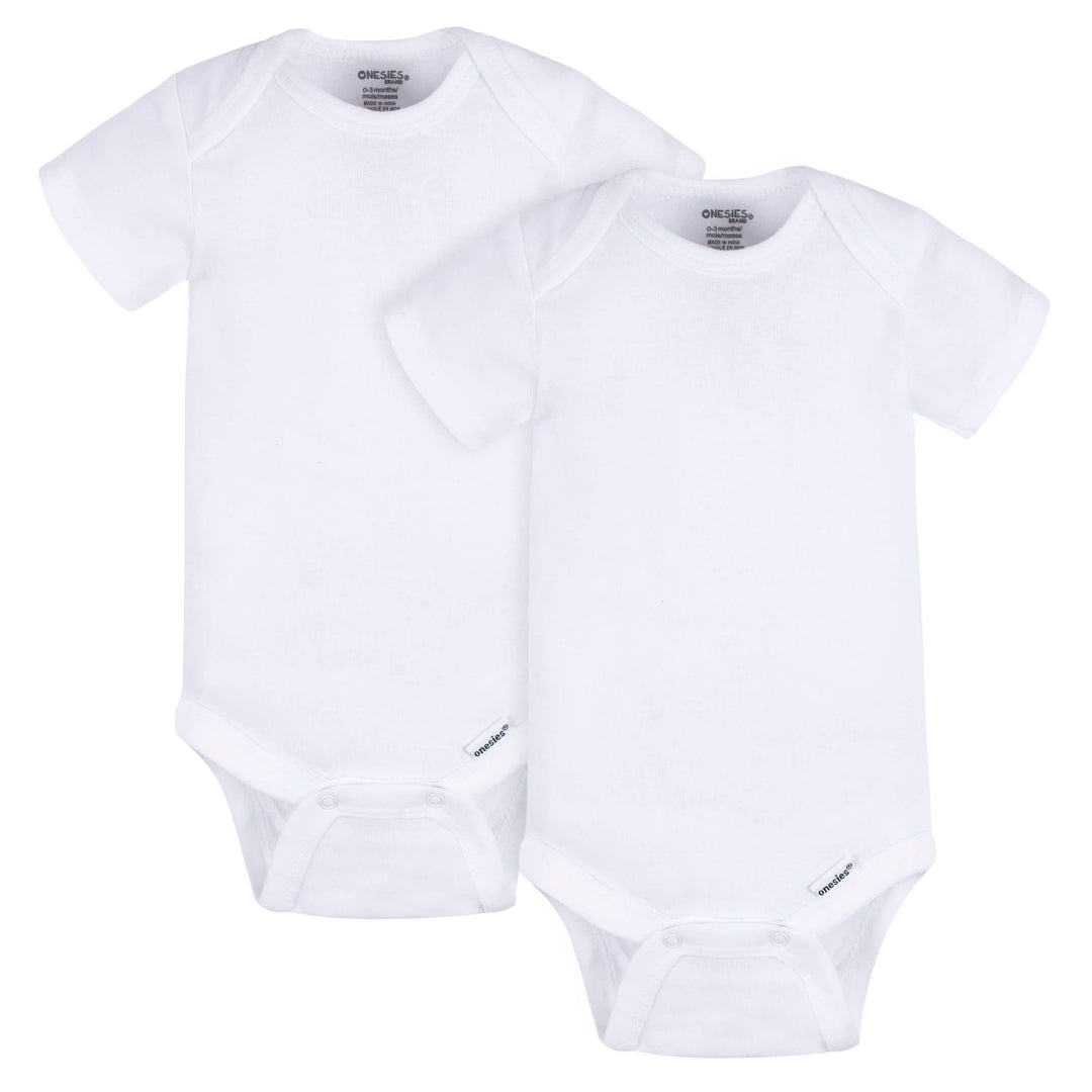 2-Pack Baby Neutral White Short Sleeve Onesies® Bodysuits – Gerber
