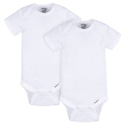 2-Pack Baby Neutral White Short Sleeve Onesies® Bodysuits