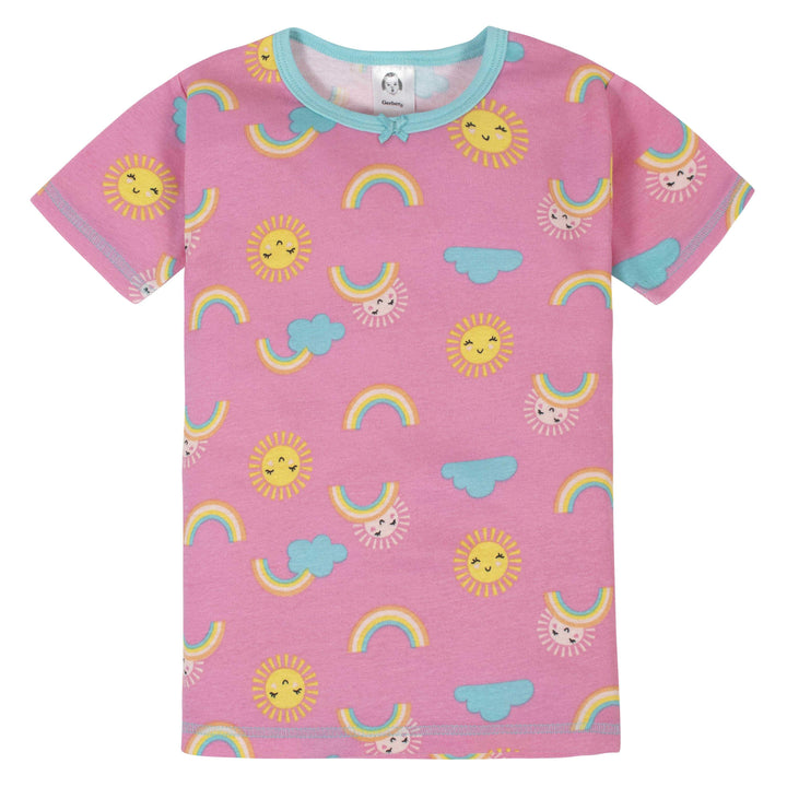 4-Piece Girls Rainbow Pajama Set
