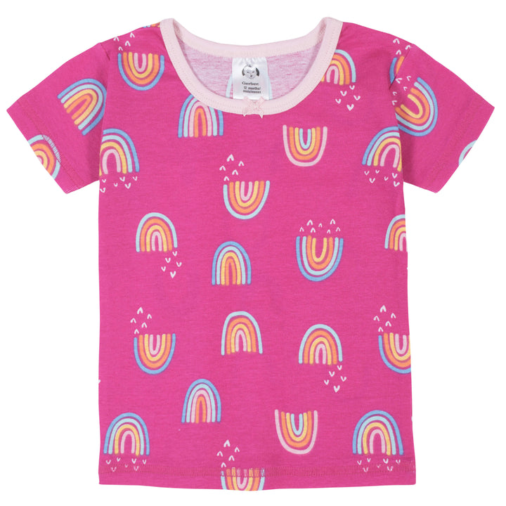 4-Piece Baby & Toddler Girls Rainbows Snug Fit Cotton Pajamas-Gerber Childrenswear