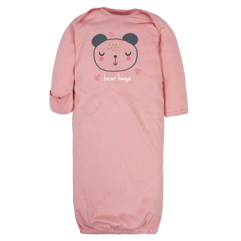 Gerber® 4-Pack Baby Girls Bear Gowns-Gerber Childrenswear
