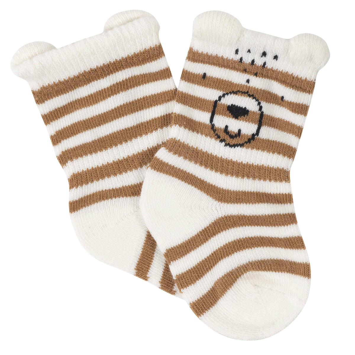 6-Pack Baby Boys Bear Wiggle-Proof™ Jersey Crew Socks-Gerber Childrenswear