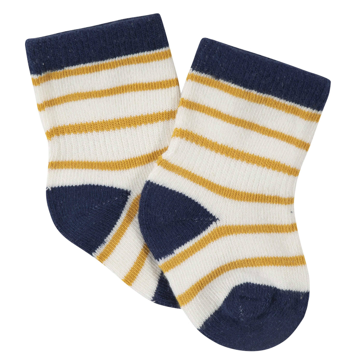 6-Pack Baby Boys Fox Wiggle-Proof™ Jersey Crew Socks-Gerber Childrenswear