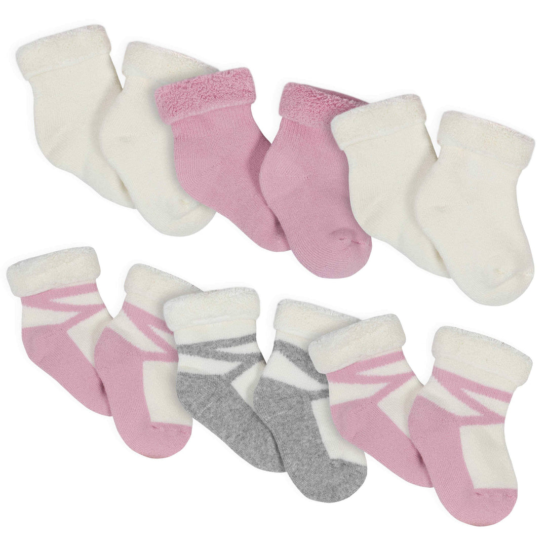 Gerber® 6-Pack Baby Girls Princess Wiggle-Proof® Terry Bootie Socks-Gerber Childrenswear