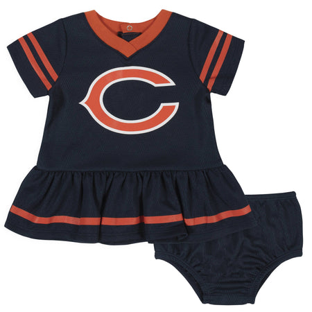 2-Piece Baby Girls Chicago Bears Dress & Diaper Cover Set