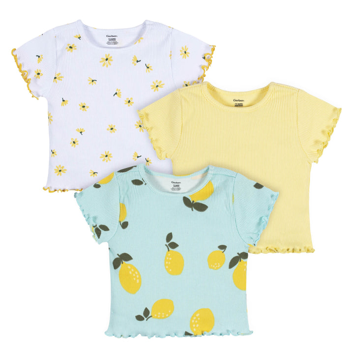 3-Pack Baby & Toddler Girls Picnic Day Dreams Short Sleeve Tees-Gerber Childrenswear