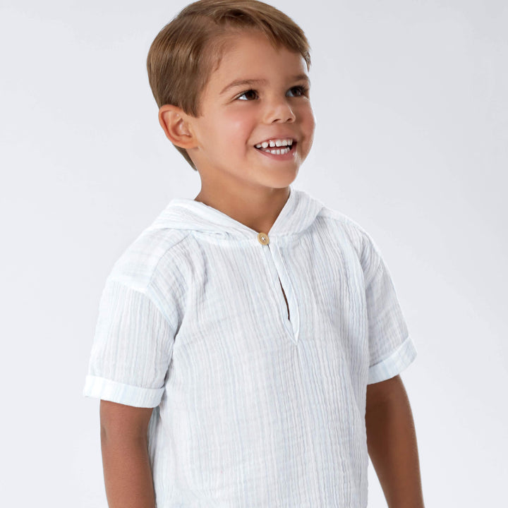 Infant & Toddler Boys Striped Gauze Hoodie-Gerber Childrenswear