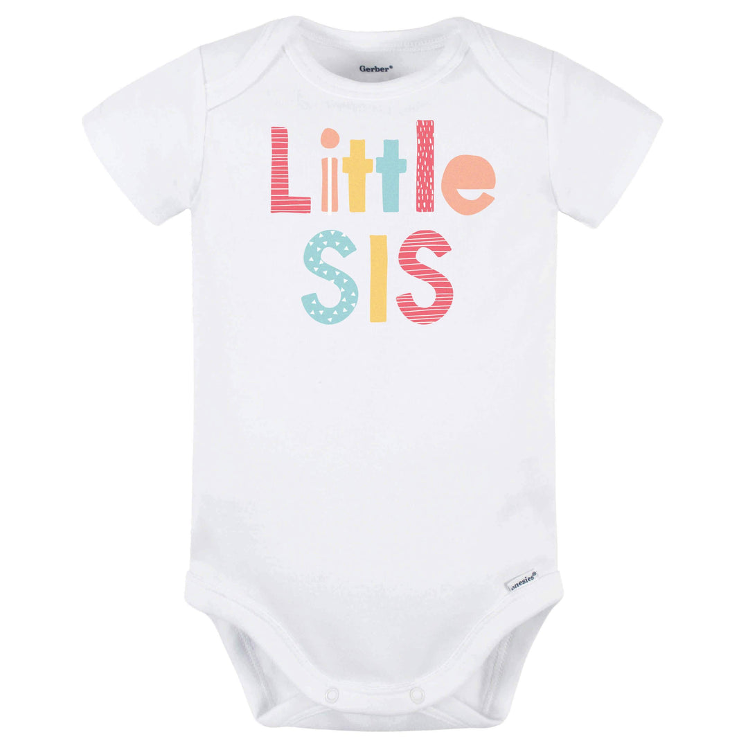 Baby Girl "Little Sis" Short Sleeve Onesies® Bodysuit-Gerber Childrenswear