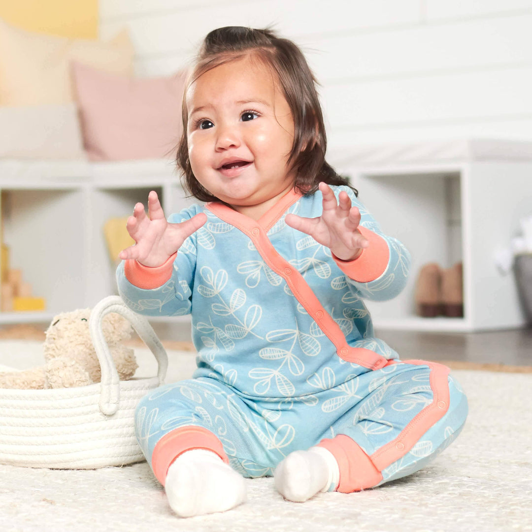 3-Piece Baby Girls Comfy Stretch Flower Pot Coverall Set-Gerber Childrenswear