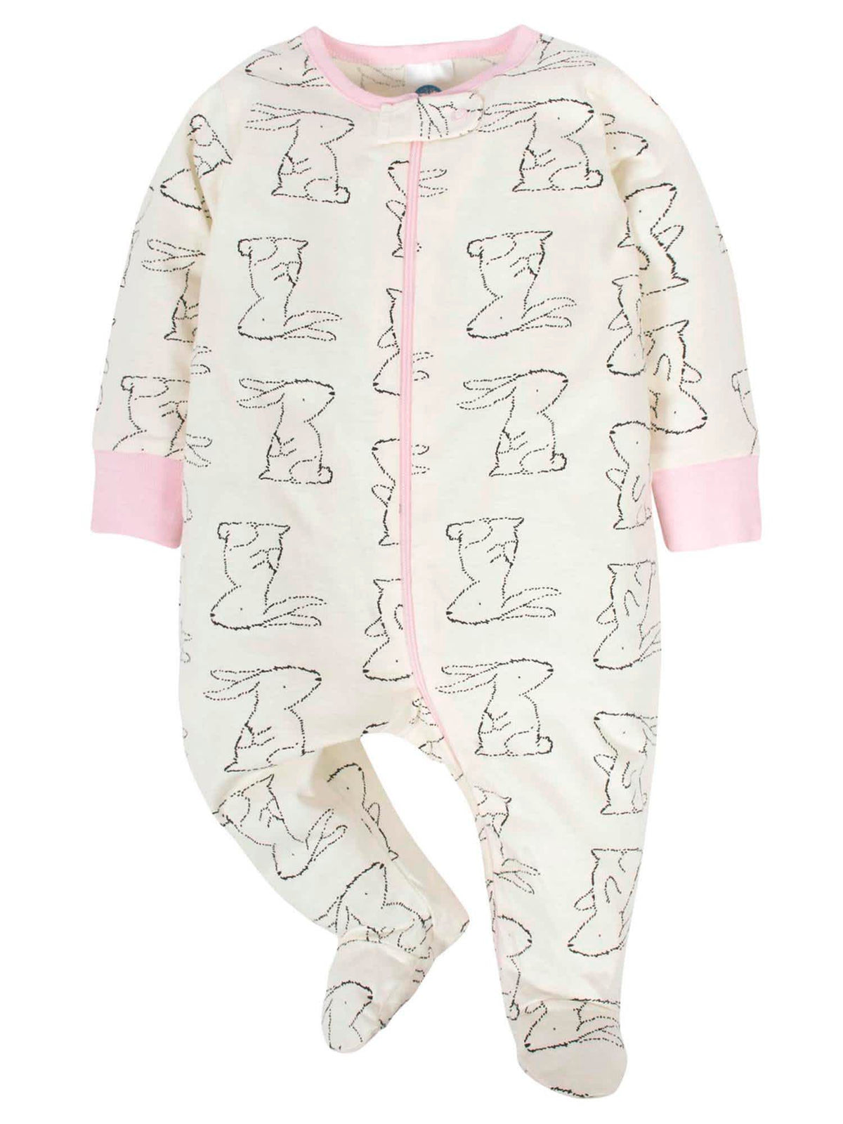18-Piece Baby Girls Bunny Sleep 'N Play, Onesies® Bodysuit, and Burpcloth Set-Gerber Childrenswear