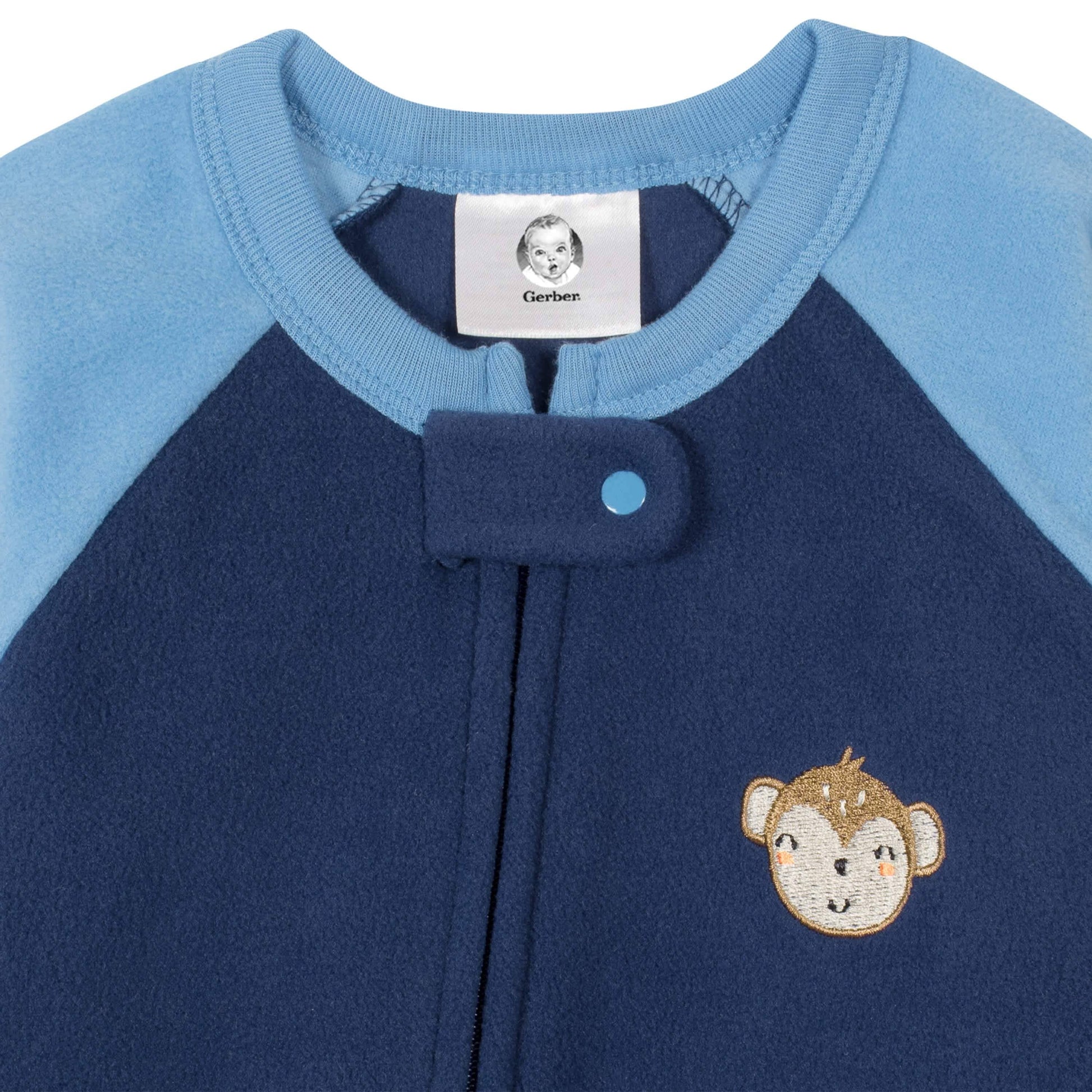 Gerber® 4-Pack Baby Boys Monkeys & Dinos Fleece Pajamas-Gerber Childrenswear