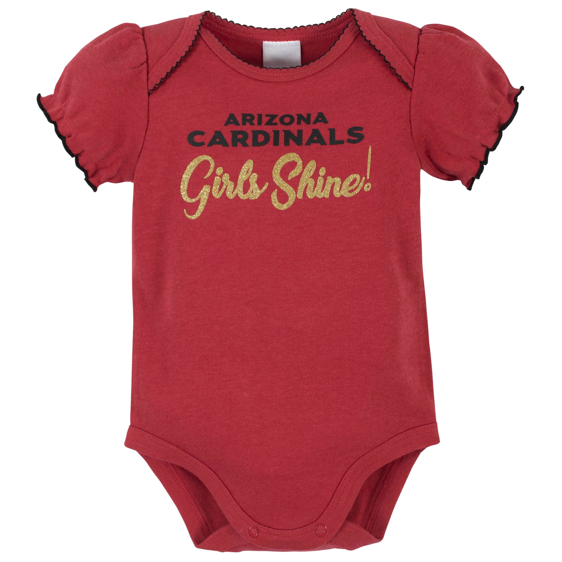 Arizona Cardinals Baby Girls Short Sleeve Bodysuits-Gerber Childrenswear