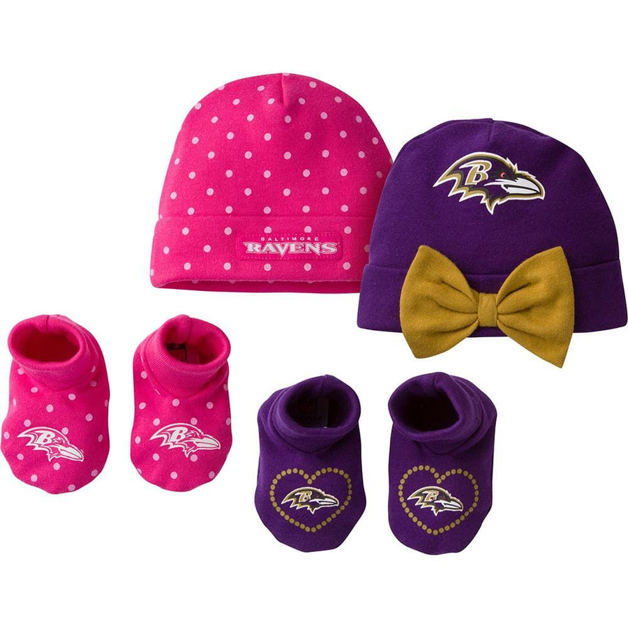 Ravens Caps and Booties Set-Gerber Childrenswear