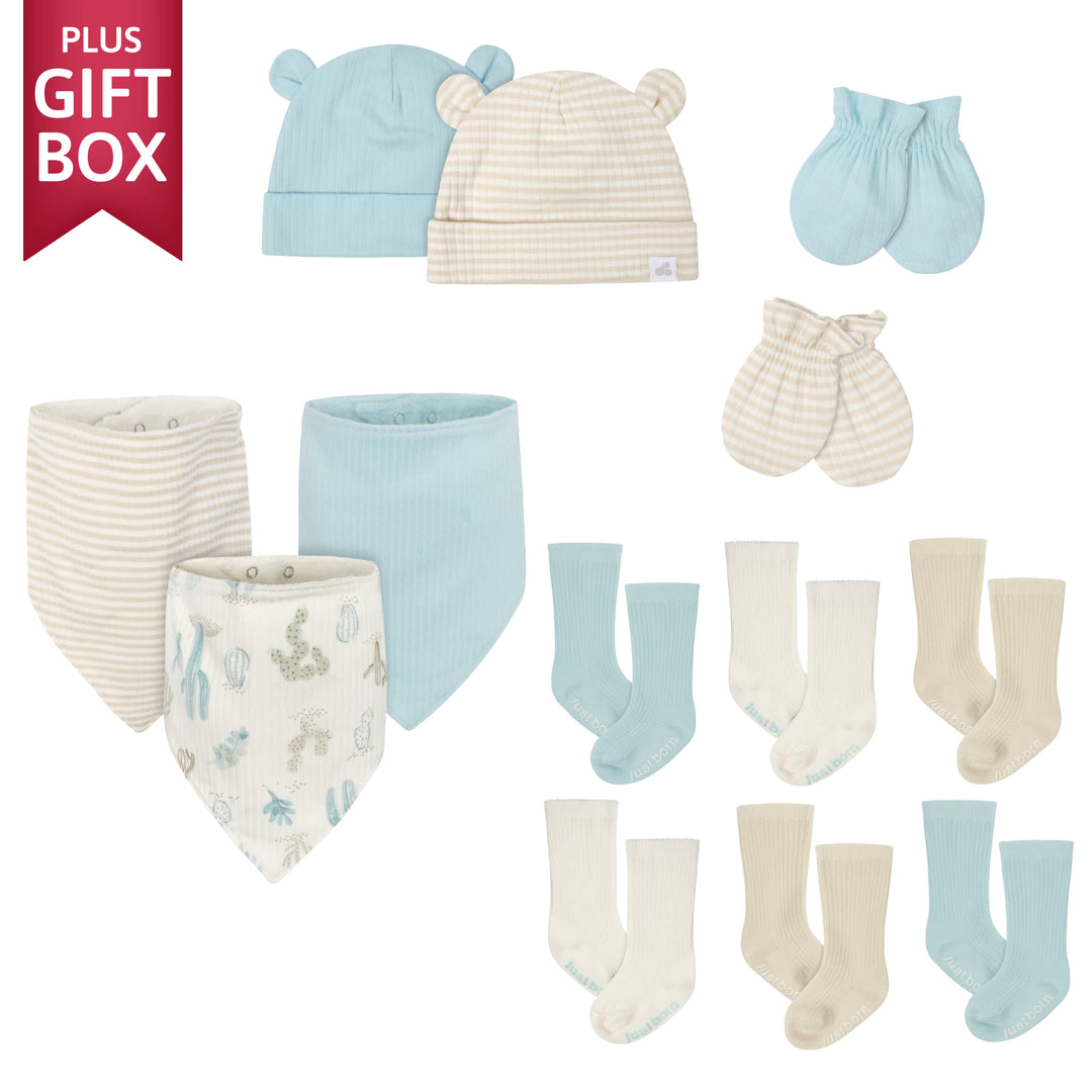 13-Piece Baby Boys Desert Cactus Newborn Essentials Gift Set