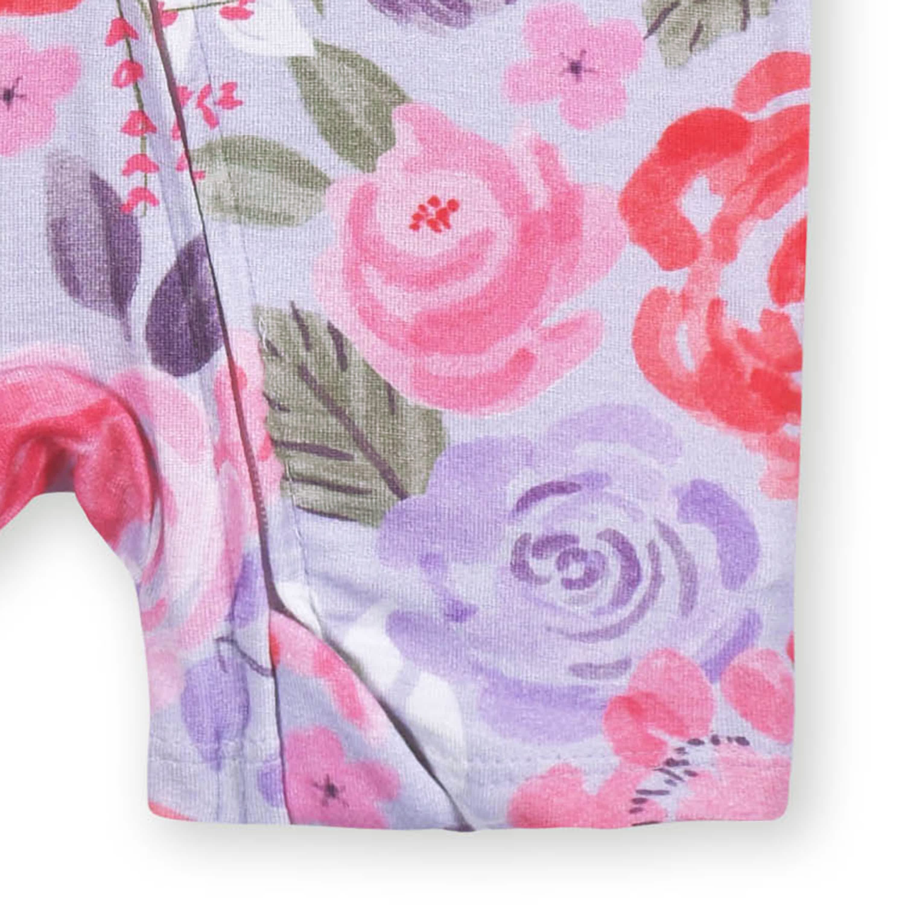 Baby Girls Lilac Garden Buttery-Soft Viscose Made from Eucalyptus Snug Fit Romper