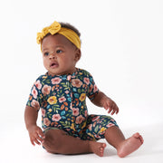 Baby Girls Midnight Floral Buttery-Soft Viscose Made from Eucalyptus Snug Fit Romper