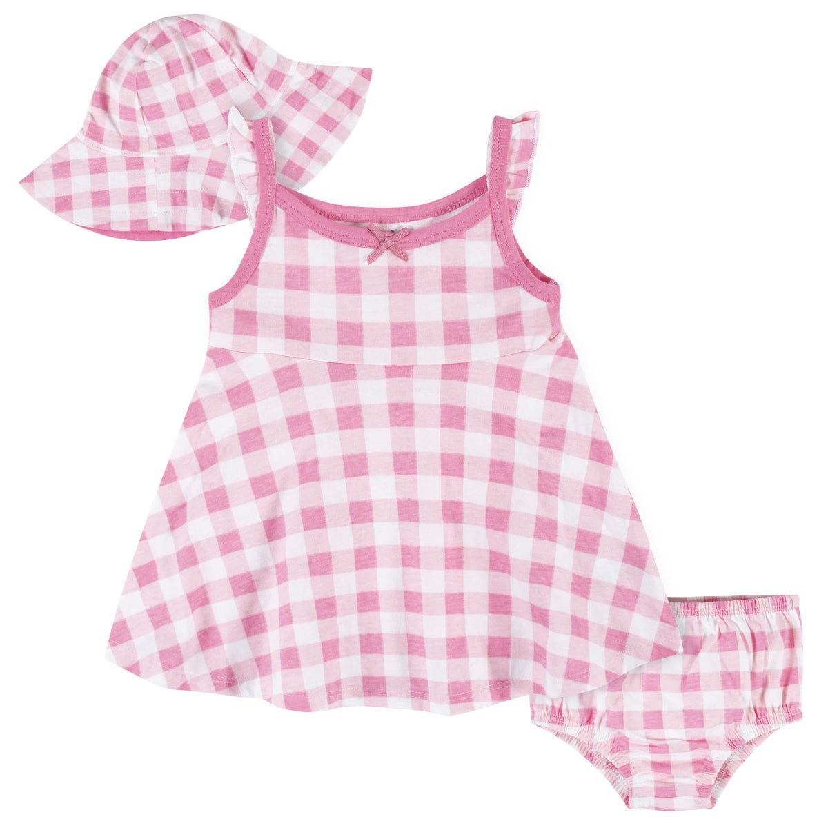 3-Piece Baby & Toddler Girls Summer Blossom Dress, Diaper Cover & Sun Hat Set-Gerber Childrenswear