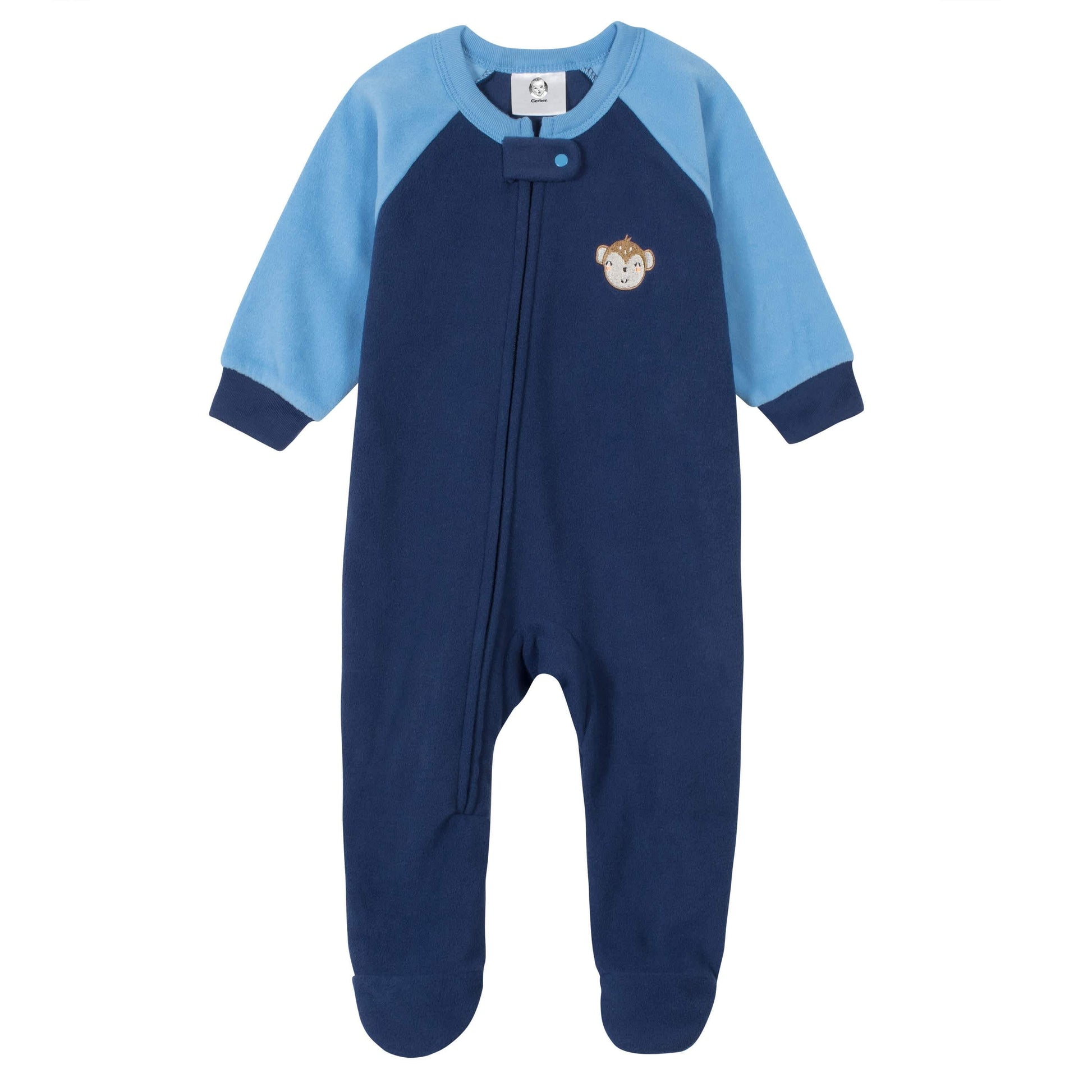 Gerber® 4-Pack Baby Boys Monkeys & Dinos Fleece Pajamas-Gerber Childrenswear