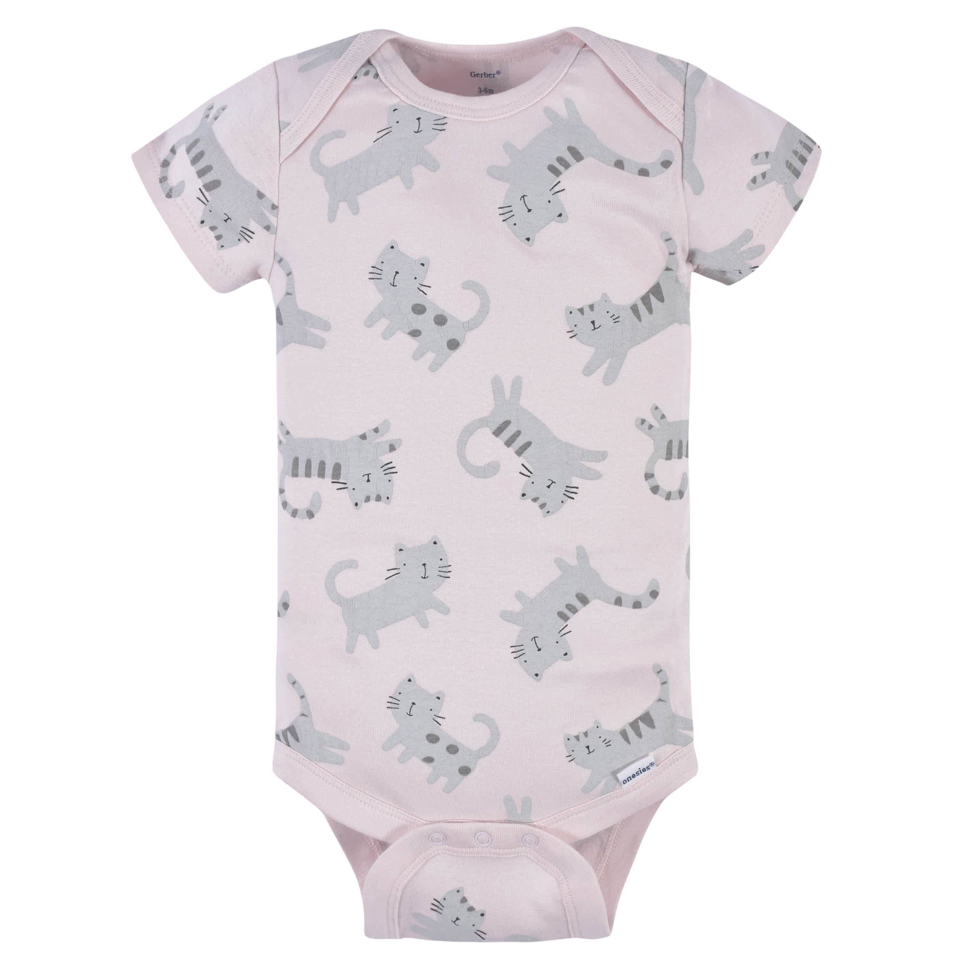 3-Pack Baby Girls Comfy Stretch Floral Leopard Short Sleeve Onesies® Bodysuits-Gerber Childrenswear