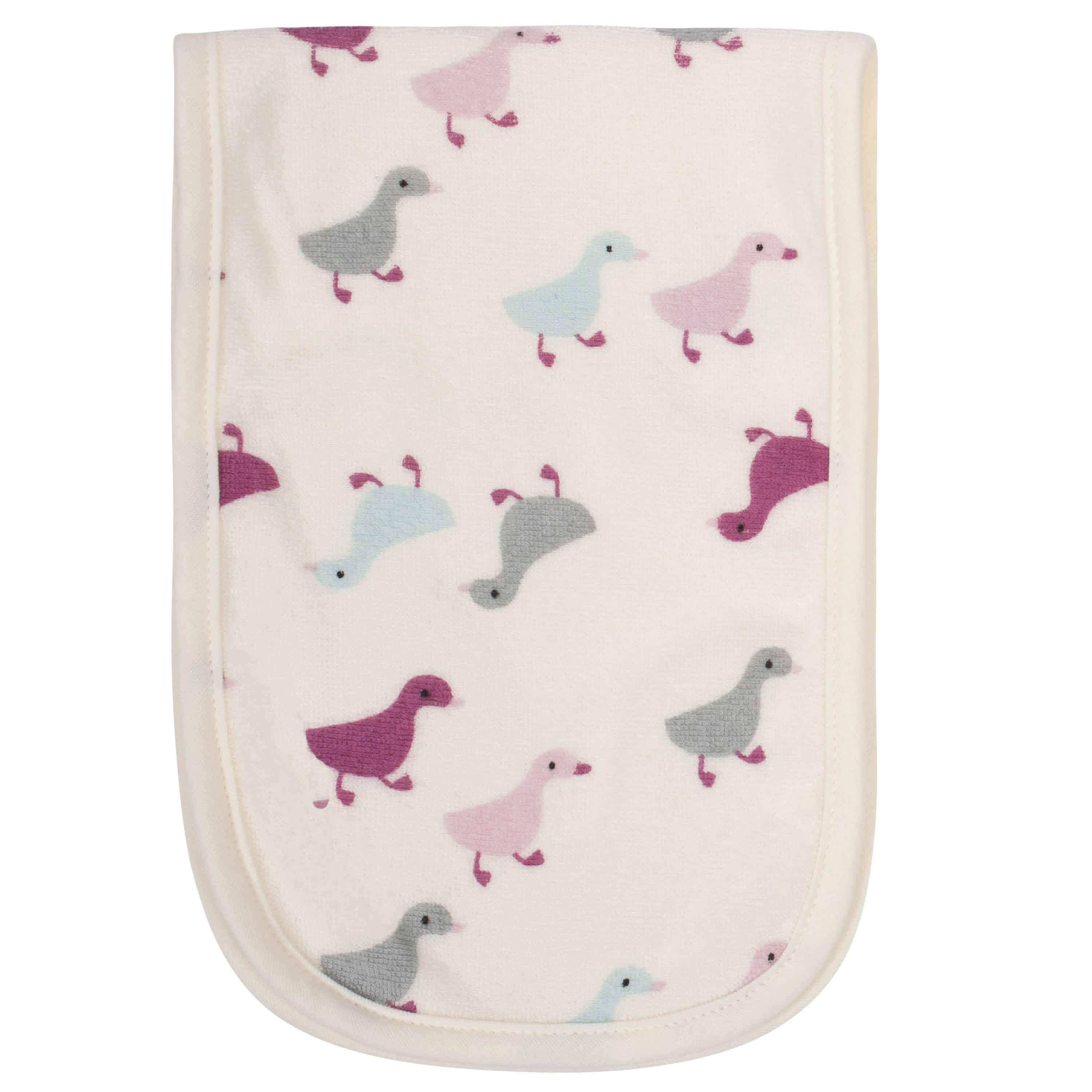 4-Pack Baby Girls Comfy Stretch Ducklings Burp Cloths-Gerber Childrenswear