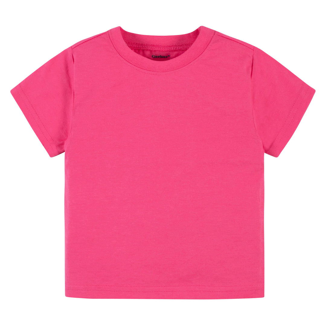 5-Pack Baby & Toddler Hot Pink Premium Short Sleeve Tees-Gerber Childrenswear