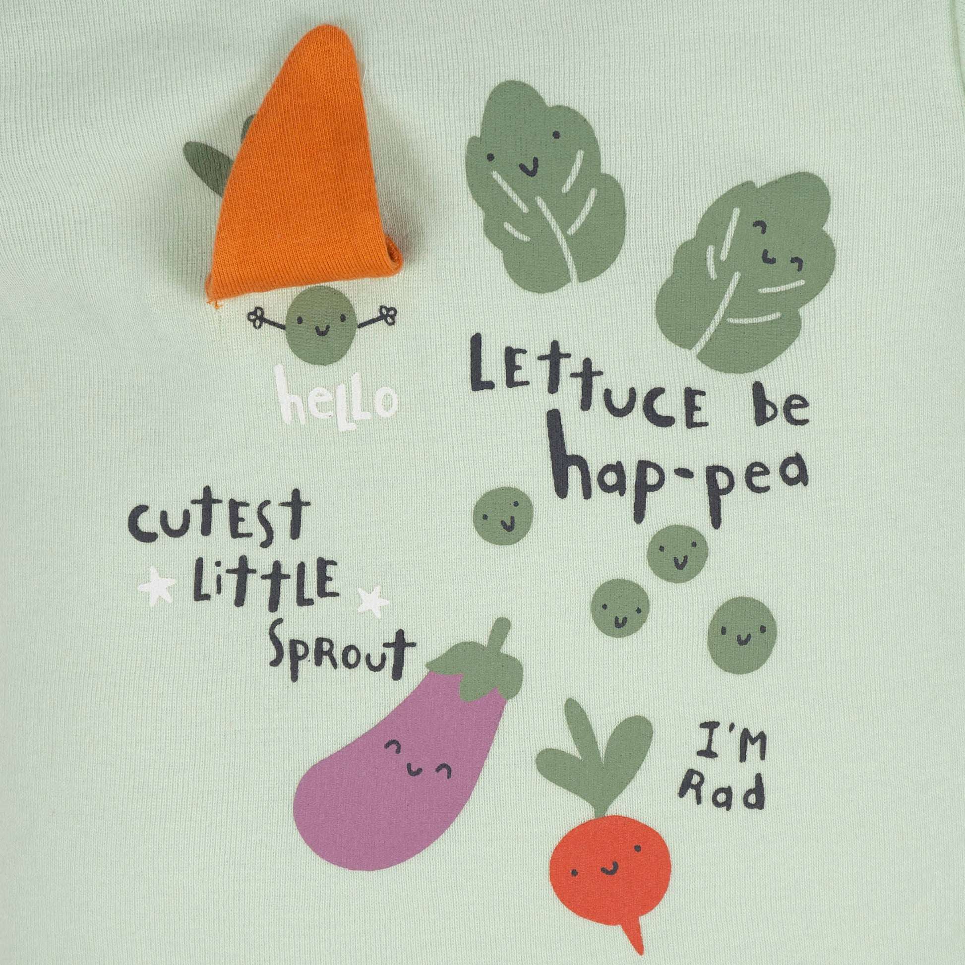 5-Pack Baby Neutral Happy Veggies Onesies® Bodysuits