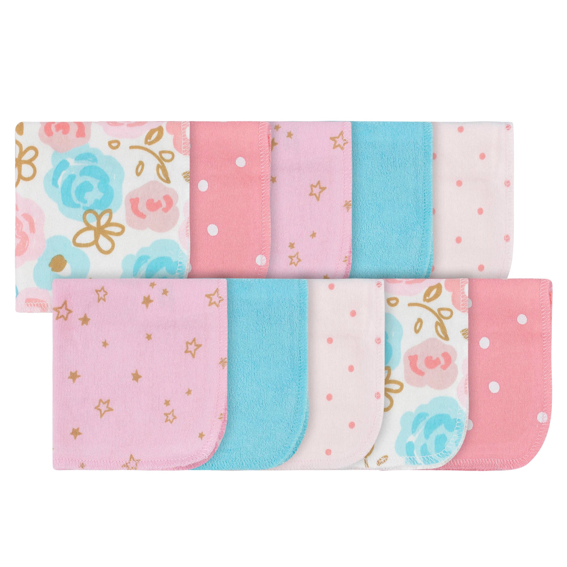 10-Pack Baby Girls Princess Washcloths-Gerber Childrenswear