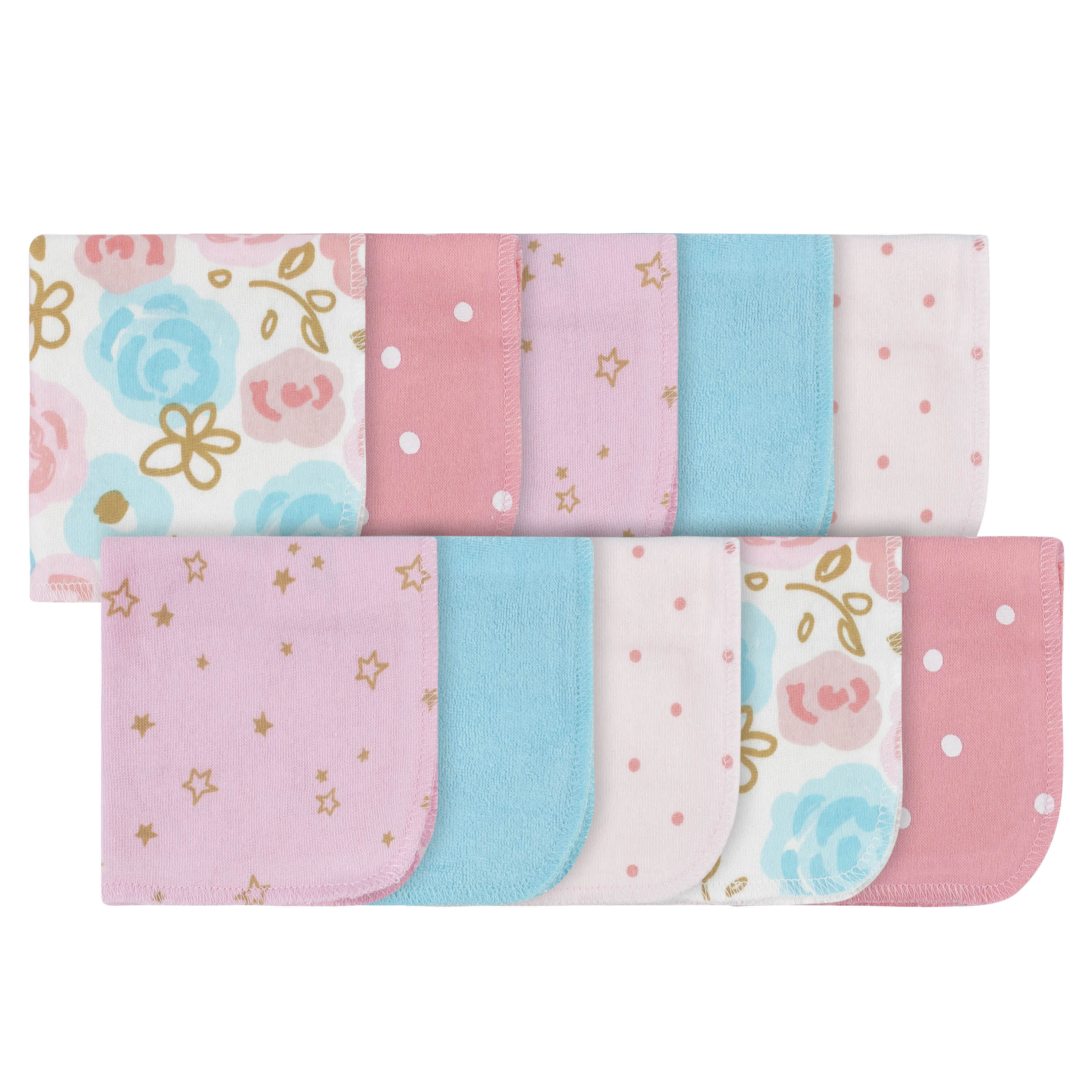 10-Pack Baby Girls Princess Washcloths-Gerber Childrenswear