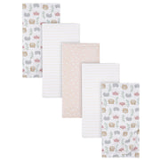 5-Pack Baby Girls Woodland Critters Flannel Receiving Blankets-Gerber Childrenswear