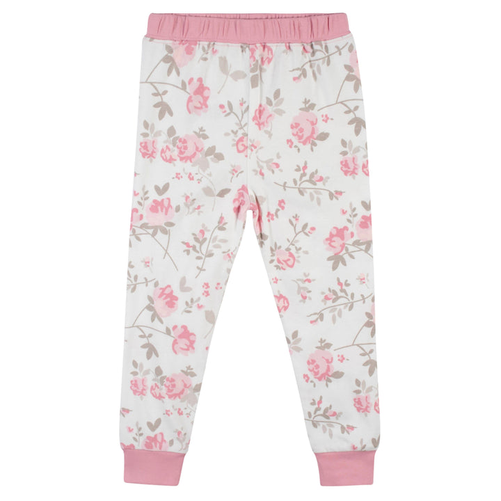 4-Piece Infant & Toddler Girls Roses Snug Fit Pajamas