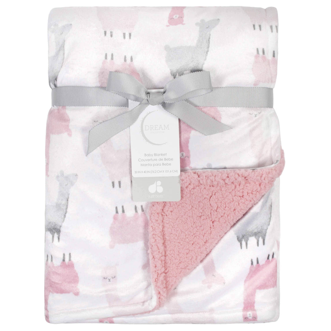 Pink Llama Printed Blanket-Gerber Childrenswear