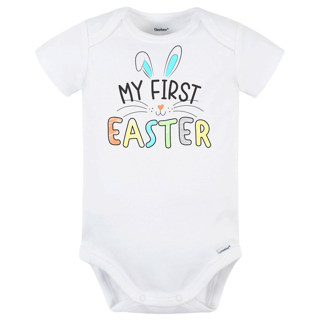 Baby Neutral "My 1st Easter" Short Sleeve Onesies® Bodysuit-Gerber Childrenswear