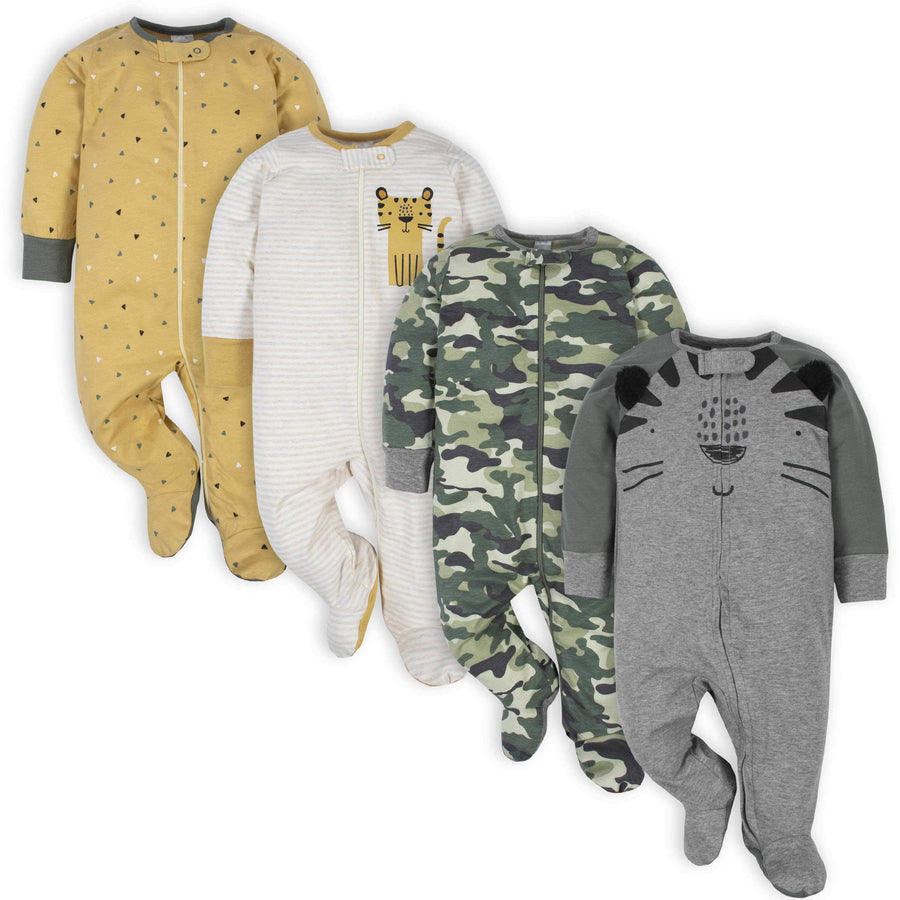 Gerber® 4-Pack Baby Boys Tiger Sleep N' Plays-Gerber Childrenswear