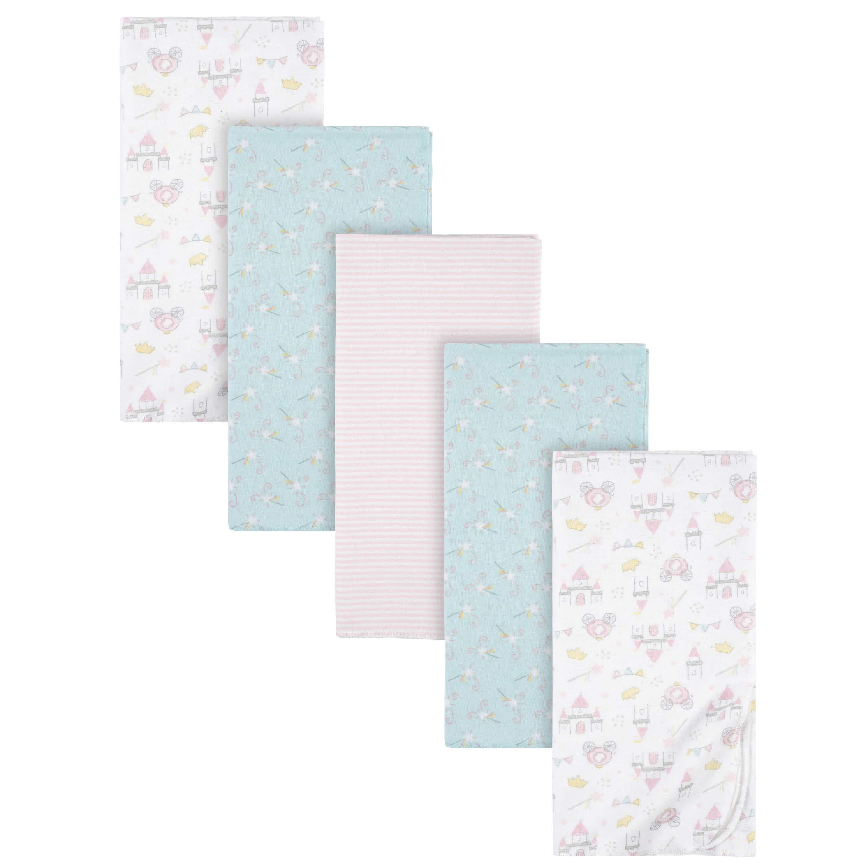 5-Pack Baby Girls Princess Flannel Receiving Blankets-Gerber Childrenswear