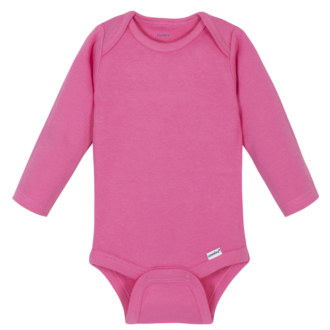 Premium Long Sleeve Onesies® Bodysuit - Hot Pink-Gerber Childrenswear