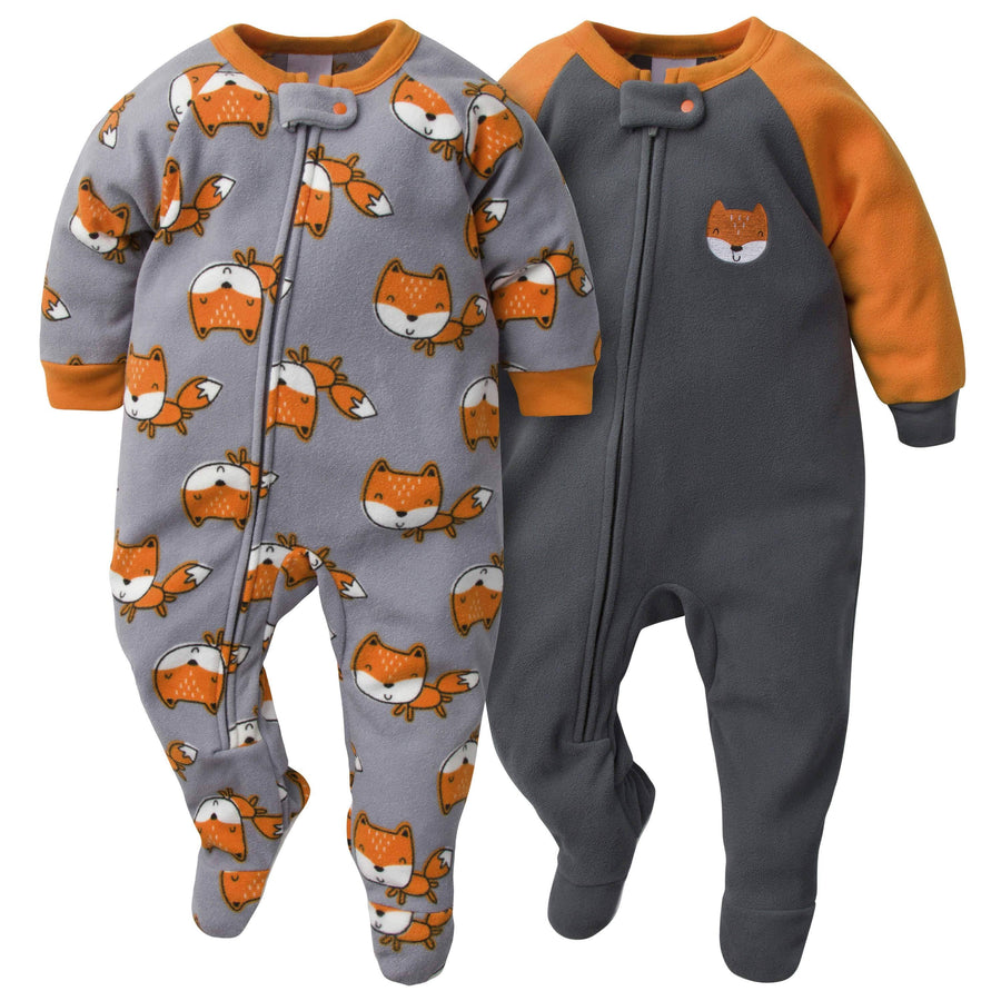 2-Pack Baby Boys Fox Fleece Pajamas-Gerber Childrenswear