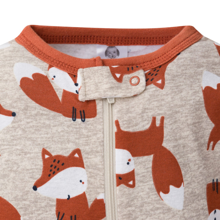 4-Pack Infant & Toddler Boys Fox & Lion Snug Fit Footed Cotton Pajamas-Gerber Childrenswear