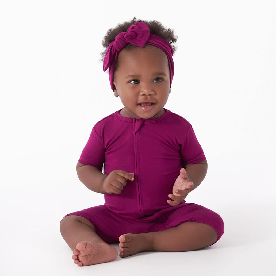 Baby Wine Buttery-Soft Viscose Made from Eucalyptus Snug Fit Romper