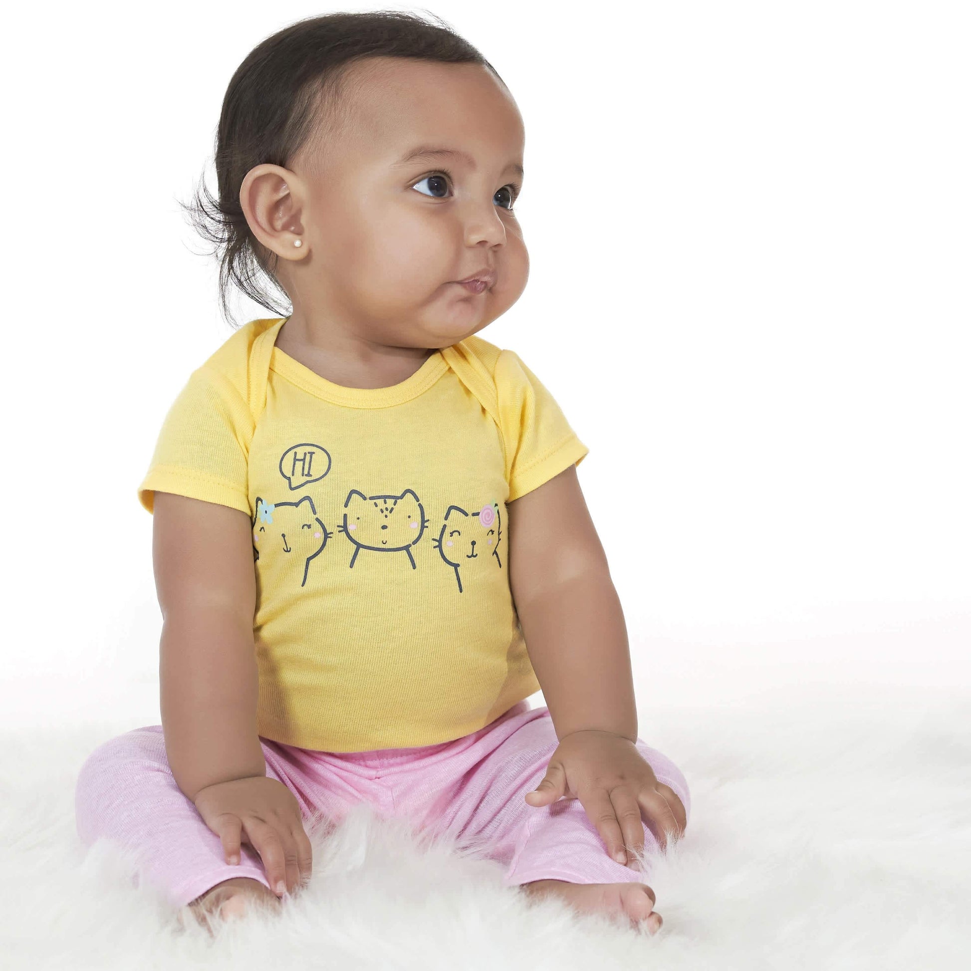 4-Pack Baby Girls Pink Stripes Pants-Gerber Childrenswear