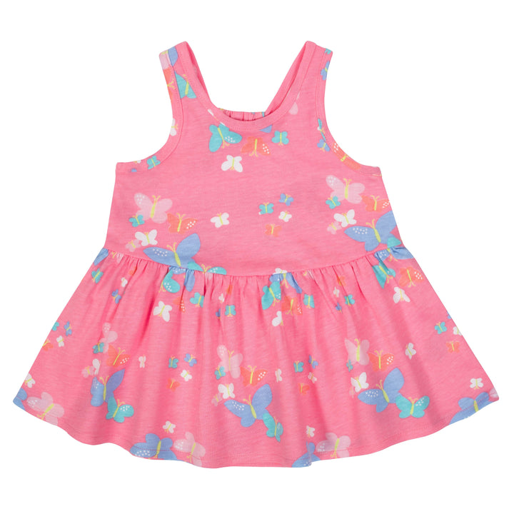Gerber Girls' Toddler 3-Piece Dress Set, Butterflies-Gerber Childrenswear