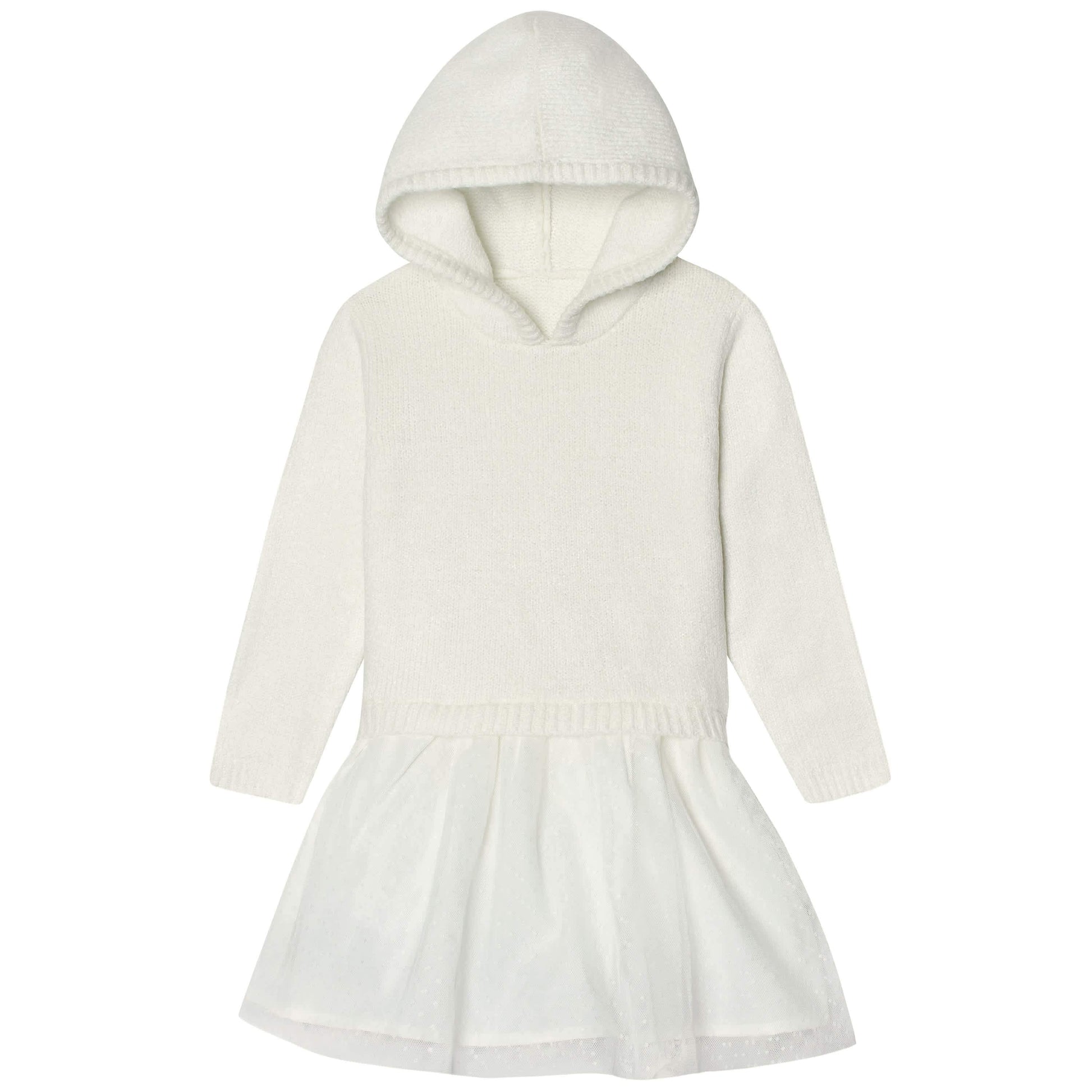 Infant & Toddler Girls White Sweater Dress With Tulle Skirt-Gerber Childrenswear